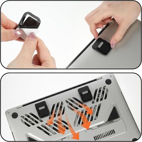Portable Keyboard Riser 2pcs Mini Laptop Stand Metal Foldable Laptop Riser Holder Ventilated Cooling Computer Notebook Stand Ergonomic Computer Keyboard Lift with Anti-Slip Pads in Saudi Arabia