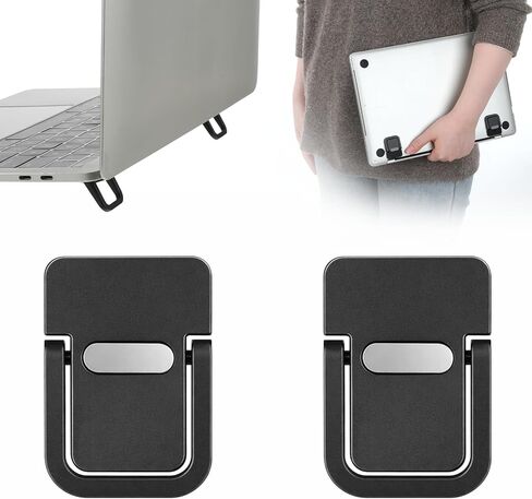 Portable Keyboard Riser 2pcs Mini Laptop Stand Metal Foldable Laptop Riser Holder Ventilated Cooling Computer Notebook Stand Ergonomic Computer Keyboard Lift with Anti-Slip Pads in Saudi Arabia