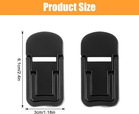 Xinjoduz 2PCS Mini Portable Keyboard Riser, Adjustable Foldable Laptop Keyboard Stand with Dual Tilt Angle Settings, Self-Adhesive Invisible Computer Keyboards Stand and Notebook Lift for Desk(Black) in Saudi Arabia