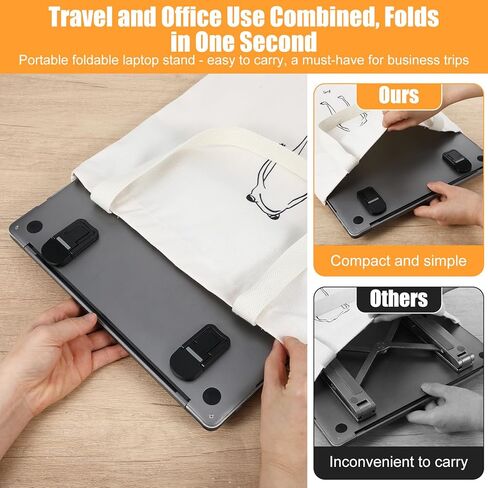 Xinjoduz 2PCS Mini Portable Keyboard Riser, Adjustable Foldable Laptop Keyboard Stand with Dual Tilt Angle Settings, Self-Adhesive Invisible Computer Keyboards Stand and Notebook Lift for Desk(Black) in Saudi Arabia