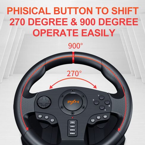 PXN PC Racing Wheel, V900 Universal Usb Car Sim 270/900 degree Race Steering Wheel with Pedals in Saudi Arabia