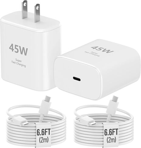 شاحن هاتف 16 برو ماكس شحن سريع - كتلة شاحن USB C فائقة السرعة 45 وات مع كابل سلك شحن طويل 6.6 قدم لهاتف i-Phone 16 Pro Max/16 Pro/16/16 Plus، 15 Pro Max/15 Pro/15 in Kuwait