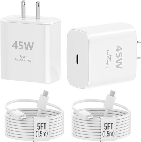 Phone 16 Pro Max Charger Fast Charging - 45W Super Fast USB C Charger Block with 6.6FT Long Charging Cord Cable for i-Phone 16 Pro Max/16 Pro/16/16 Plus, 15 Pro Max/15 Pro/15 in Saudi Arabia