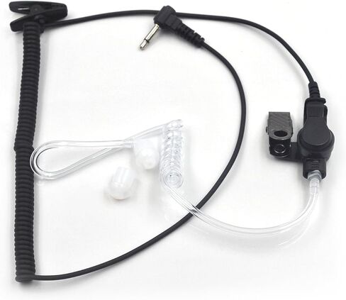 (10-Pack) Receiver/Listen Only 1Pin 2.5mm Surveillance Headset Earpiece for Remote Shoulder Speaker Microphone Motorola Kenwood Two-Way Radio with Transparent Coil Tube in Saudi Arabia