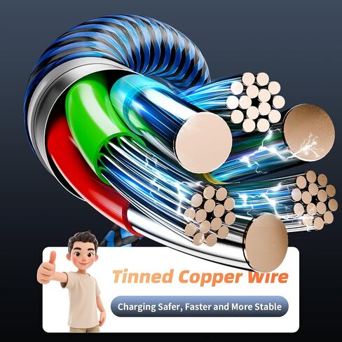 3 IN 1 Multi Charging Cable, USB Cable Multiple Charger Cord with Type C/L/Micro USB Ports, Universal Multi Phone Charger Cords for iPhone 17-8/Galaxy S25/PS/Pad/Car Accessories (2Packs 4FT) in Saudi Arabia