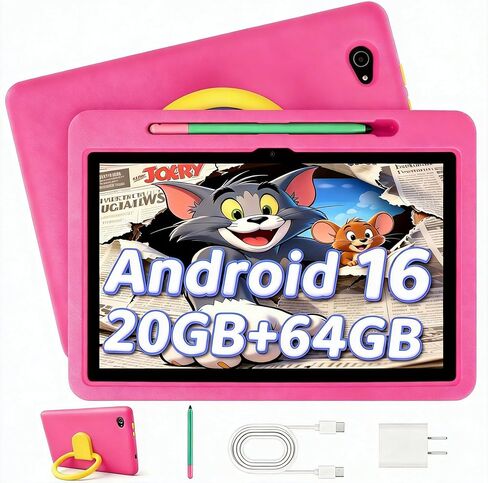 2026 جهاز لوحي للأطفال يعمل بنظام Android 16، جهاز لوحي مقاس 10 بوصات للأطفال مع ذاكرة وصول عشوائي سعتها 20 جيجابايت وذاكرة قراءة فقط 64 جيجابايت وسعة 1 تيرابايت، وبطارية 6000 مللي أمبير في الساعة، ومراقبة أبوية، ومساحة UKIDOZ للأطفال، وWidevine L1 HD، وق in Kuwait