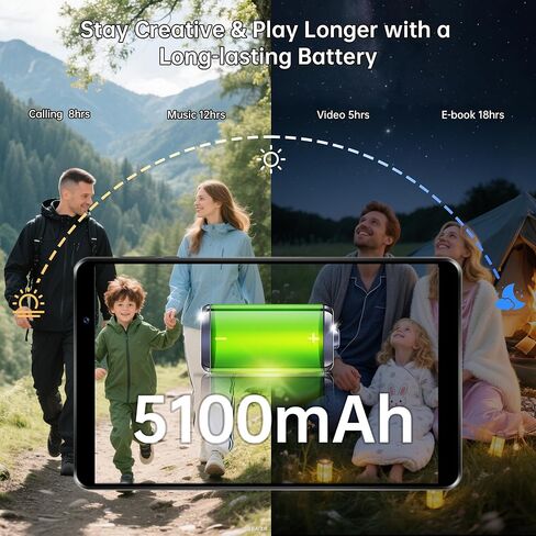 تابلت HAOVM 8 بوصة بنظام أندرويد، 4G LTE غير مقفل مع فتحة لبطاقة SIM، ثماني النواة 2.0 جيجا هرتز، 12 جيجا+64 جيجا+2 تيرابايت قابلة للتوسيع، 5100 مللي أمبير، كاميرا 8 ميجابكسل، نظام تحديد المواقع، رمادي (جهاز لوحي مع حافظة) in Kuwait