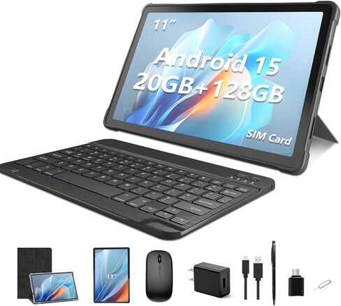 تابلت NOBKLE مقاس 11 بوصة يعمل بنظام Android 15 مع فتحة شريحة اتصال 4G LTE، وذاكرة وصول عشوائي 20 جيجابايت وتخزين 128 جيجابايت، ومعالج ثماني النواة، وشاشة IPS عالية الدقة، ومكبرات صوت رباعية، وواي فاي، وبلوتوث، وجهاز لوحي ببطارية طويلة للعمل والدراسة والس in Kuwait
