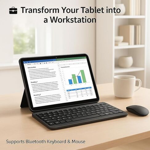 تابلت NOBKLE مقاس 11 بوصة يعمل بنظام Android 15 مع فتحة شريحة اتصال 4G LTE، وذاكرة وصول عشوائي 20 جيجابايت وتخزين 128 جيجابايت، ومعالج ثماني النواة، وشاشة IPS عالية الدقة، ومكبرات صوت رباعية، وواي فاي، وبلوتوث، وجهاز لوحي ببطارية طويلة للعمل والدراسة والس in Kuwait