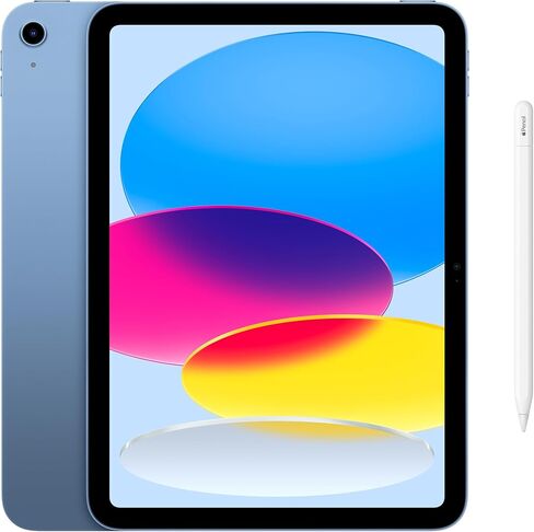 Apple iPad 11-inch: A16 chip, 11-inch Model, Liquid Retina Display, 128GB, Wi-Fi 6, 12MP Front/12MP Back Camera, Touch ID, All-Day Battery Life — Blue with Apple Pencil (USB-C) in Saudi Arabia