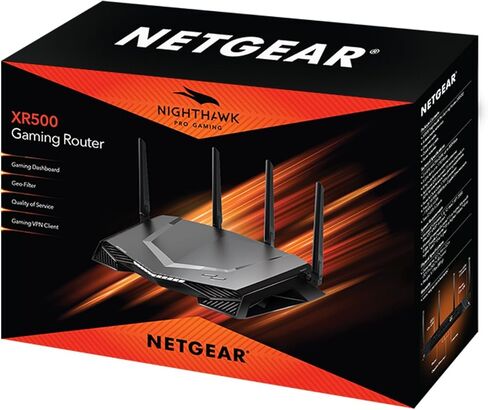 NETGEAR Nighthawk Pro Gaming XR500 Wi-Fi Router with 4 Ethernet Ports and Wireless speeds up to 2.6 Gbps, AC2600, Optimized for Low Ping in Saudi Arabia
