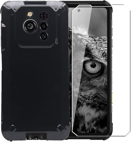 حافظة لهاتف Ulefone RugOne Xever 7 Pro + واقي شاشة زجاجي مقسى - غطاء حماية من مادة TPU من السيليكون الشفاف الناعم المرن المقاوم للصدمات (أسود) in Kuwait