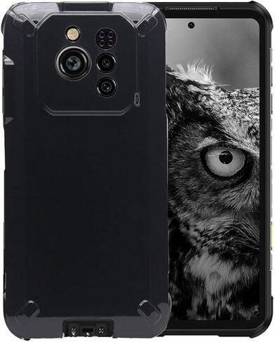 Case for Ulefone RugOne Xever 7 Pro + Glass Screen Protector Tempered Film - Transparent Silicone Soft Flexible Bumper Shockproof TPU Protective Cover Shell (Black) in Saudi Arabia