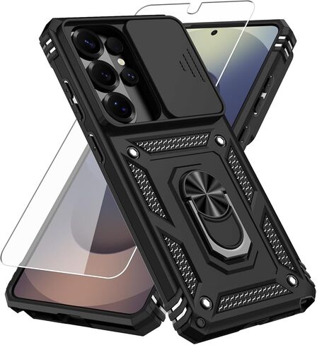 for Samsung Galaxy S26 Ultra Case,with Camera Lens Cover HD Screen Protector,[Military Grade] Ring Car Mount Kickstand Hybrid Hard PC Soft TPU Shockproof Protective Case for Galaxy S26 Ultra, Teal in Saudi Arabia