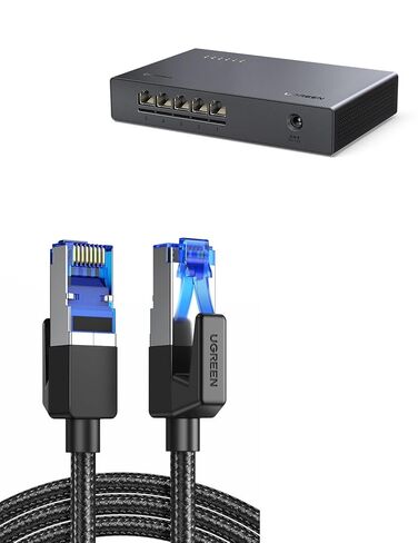 UGREEN Cat 8 Ethernet Cable 6FT Bundle with 2.5Gb 5-Port Ethernet Switch in Saudi Arabia