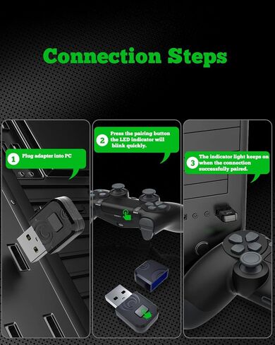 محول بلوتوث AOJAKI لوحدات تحكم PS4/PS5، محول وحدة تحكم Switch Pro، متوافق مع وحدة تحكم PS4 الرسمية in Kuwait