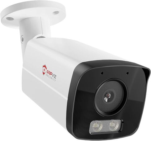 كاميرا Anpviz 4MP Bullet PoE IP مع رؤية ليلية ذكية مزدوجة الألوان، كاميرا أمان معدنية كاملة PoE داخلية/خارجية، كشف الحركة البشرية بالذكاء الاصطناعي، IP66، سلكي، NDAA، IPC-B8A43WD-S (سلسلة U) in Saudi Arabia