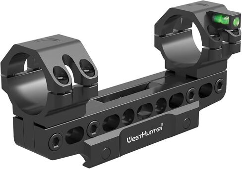 WestHunter Optics 100 MOA Precision Picatinny Scope Mount - 30mm 34mm Offset Cantilever Riflescope Mount مع مستوى الفقاعة ومحول 1 بوصة | ارتفاع قابل للتعديل، الطول، والزاوية in Kuwait