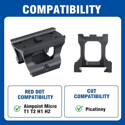 Picatinny Riser Red Dot Mount متوافق مع Aimpoint Micro T1، T2، H1، H2 Red Dot Sight in Kuwait