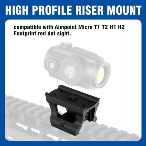 Picatinny Riser Red Dot Mount متوافق مع Aimpoint Micro T1، T2، H1، H2 Red Dot Sight in Kuwait