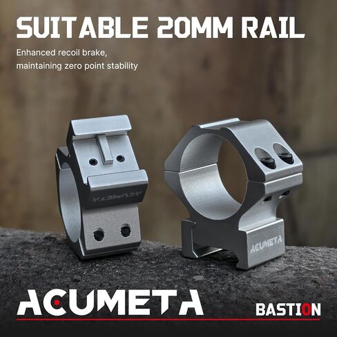 ACUMETA Bastion Scope Rings - 30mm Scope Rings Compatible with 20mm Rails, Dual Screw Clamp in Kuwait