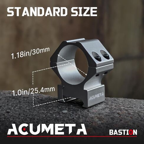 ACUMETA Bastion Scope Rings - 30mm Scope Rings Compatible with 20mm Rails, Dual Screw Clamp in Kuwait