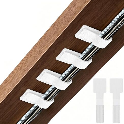 80Pcs Hook and Loop Cable Ties Under Desk Cable Management Adhesive Strips for Cord Hider Wire Organizer Computer Accessories for Desk Home Office Organization Essentials - 40 Black + 40 White in Saudi Arabia