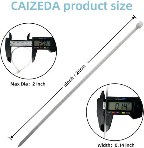 Zip Ties 8 inch (110 Pack), 40lbs Tensile Strength, white cable Ties clear, wire Ties for indoor and outdoor use in Saudi Arabia