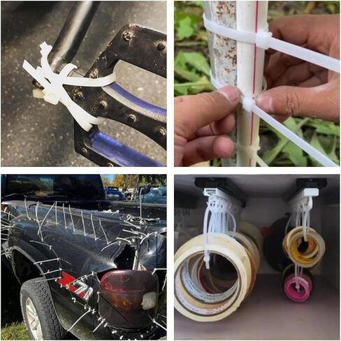 Zip Ties 8 inch (110 Pack), 40lbs Tensile Strength, white cable Ties clear, wire Ties for indoor and outdoor use in Saudi Arabia