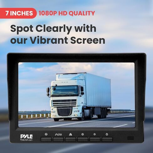 Pyle Rear View Camera with 7" Monitor, Wireless Backup Camera Kit with 1080p HD IPS LCD, IR Night Vision Backup Camera for Truck, SUV, Pickup, Travel Trailer, Waterproof Camera System in Saudi Arabia