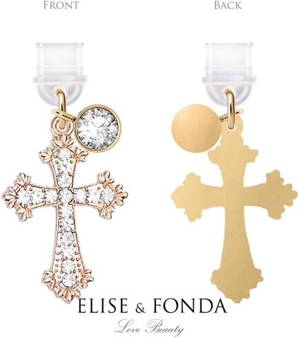 ELISE & FONDA TP594 منفذ شحن من النوع C مضاد للغبار، قابس كريستال صغير متقاطع للهاتف الخلوي لهواتف iPhone 15/16/Samsung/OnePlus/Xiaomi/oppo Android (ذهبي) in Kuwait