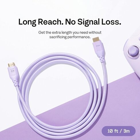 Pixio PS1D Wave Purple Dual Monitor Arm with Purple HDMI 2.1 Cable Ultra Certified Ultra High Speed 10FT 8K 60Hz 4K 120Hz Nylon Braided in Saudi Arabia