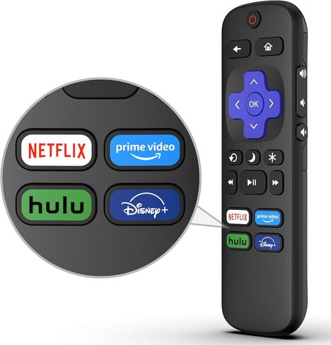 جهاز تحكم عن بعد بديل لتلفزيون Roku، متوافق مع أجهزة التلفاز الذكية TCL Roku/Hisense Roku/Onn Roku/Sharp Roku/Element Roku/Westinghouse Roku/Philips Roku/Sanyo Roku (ليس لـ Roku Stick، Box واللاعبين) in Saudi Arabia