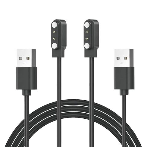 2 Pack Compatible for PEFUPEW P114, Poounur T80 KW281A Smart Watch Charger Magnetic Charging Cable in Saudi Arabia