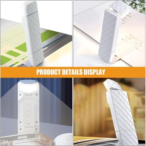 TEHAUX Rechargeable Clip-on Reading Light for Bedside Eye Care Book Lamp with 3-Color Adjustable USB Dimmable Light Portable White Lamp for Night Reading in Saudi Arabia