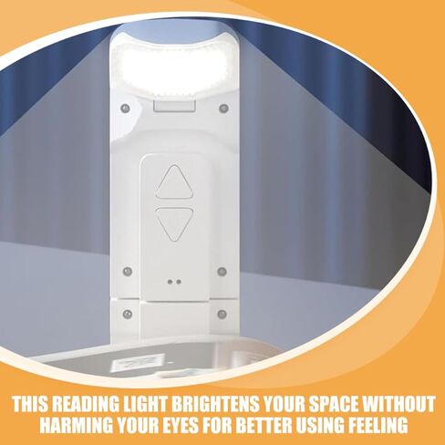 TEHAUX Rechargeable Clip-on Reading Light for Bedside Eye Care Book Lamp with 3-Color Adjustable USB Dimmable Light Portable White Lamp for Night Reading in Saudi Arabia