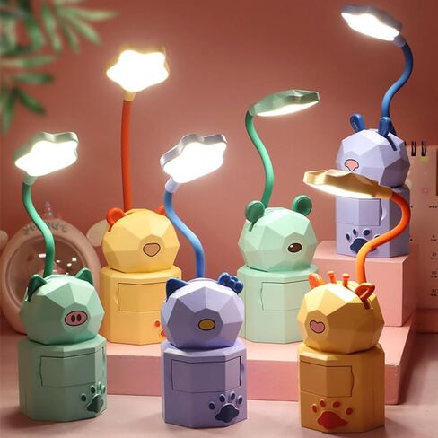 Veemoon Rechargeable USB Eye Care Table Lamp for Students Small Night Lamp Dorm Reading Light with Adjustable Brightness and Portable Design Random Color in Saudi Arabia