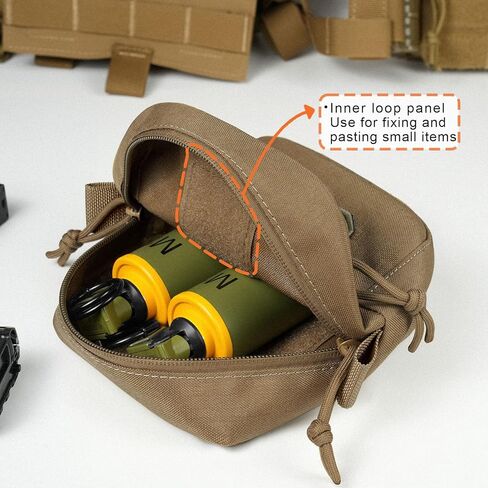 Tactical Molle Admin Pouch,Small GP General Purpose Pouches with Loop Panel for Vest,Gun Belts,Backpack etc. (Coyote Brown) in Saudi Arabia