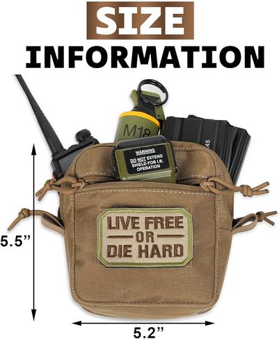 Tactical Molle Admin Pouch,Small GP General Purpose Pouches with Loop Panel for Vest,Gun Belts,Backpack etc. (Coyote Brown) in Saudi Arabia