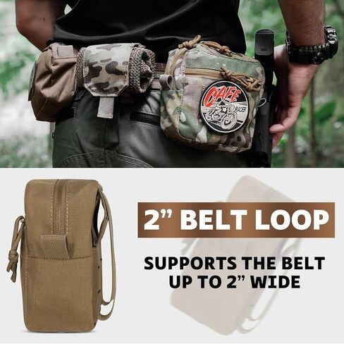 Tactical Molle Admin Pouch,Small GP General Purpose Pouches with Loop Panel for Vest,Gun Belts,Backpack etc. (Coyote Brown) in Saudi Arabia