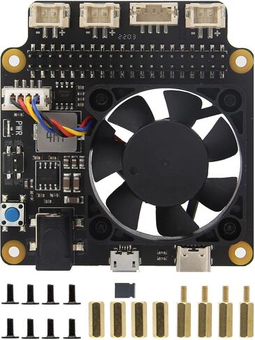 Geekworm for Raspberry Pi 4B/3B+/3B, X735 V3.0 Power Management with Safe Shutdown & PMW Cooling Fan Expansion Board + 20W Type-C 5V 4A Power Adapter Compatible with Raspberry Pi 4 Model B in Saudi Arabia
