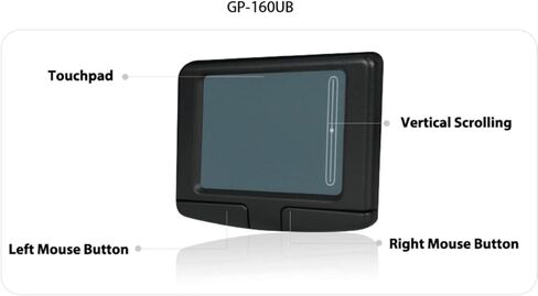 لوحة اللمس Adesso Easycat GP-160UB - واجهة USB، دعم إيماءات اللمس المتعدد، تصميم محمول وصغير الحجم لسهولة التنقل، متوافق مع نظام التشغيل Windows in Saudi Arabia
