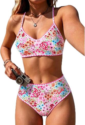 XUNYU High Waisted Bikini Sets for Women Tummy Control Swimsuits Full Coverage 2 Piece Bathing Suit Modest Swimwear Cute Teen in Saudi Arabia