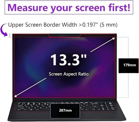13.3-inch magnetic privacy screen, suitable for laptops with a 16:10 detachable anti-glare filter, reduces blue light/compatible with HP, Dell, Acer, Asus, Samsung, Lenovo and other laptops. in Saudi Arabia
