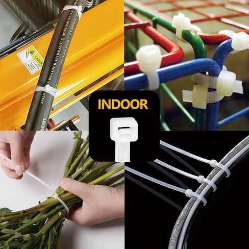 ربطات عنق بسحاب بيضاء بمقاسات متنوعة (4"+6"+8"+12"+14"+18")، 500 حزمة، أربطة بسحاب شفافة، أربطة كبل بيضاء، أربطة سلكية، سحابات شفافة، ANOSON in Kuwait