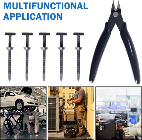 200 Pcs Nylon Universal Cable Tie Buckle, Heavy Duty Strap Style Buckle Zip Tie,Cable Tie Buckle Zip Tie for Car Daily Repair,Pin & Button Design,UV Resistant in Saudi Arabia