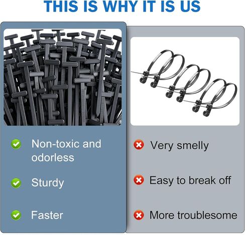 200 Pcs Nylon Universal Cable Tie Buckle, Heavy Duty Strap Style Buckle Zip Tie,Cable Tie Buckle Zip Tie for Car Daily Repair,Pin & Button Design,UV Resistant in Saudi Arabia