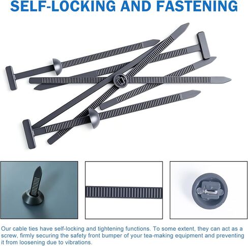 200 Pcs Nylon Universal Cable Tie Buckle, Heavy Duty Strap Style Buckle Zip Tie,Cable Tie Buckle Zip Tie for Car Daily Repair,Pin & Button Design,UV Resistant in Saudi Arabia