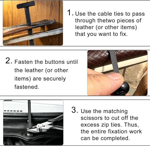 200 Pcs Nylon Universal Cable Tie Buckle, Heavy Duty Strap Style Buckle Zip Tie,Cable Tie Buckle Zip Tie for Car Daily Repair,Pin & Button Design,UV Resistant in Saudi Arabia