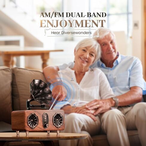 Retro Bluetooth Speaker, FM Radio with Dual-Speaker Design, Bluetooth 5.4 Wireless Speaker, 15H Playtime 1800mAh, Vintage Wireless Speaker Support AUX/TF Card/USB for Home Kitchen Outdoor Gift in Saudi Arabia